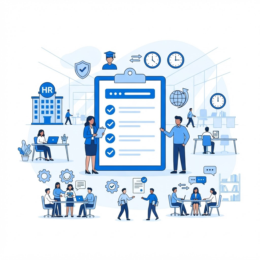 HR policies and procedures illustration