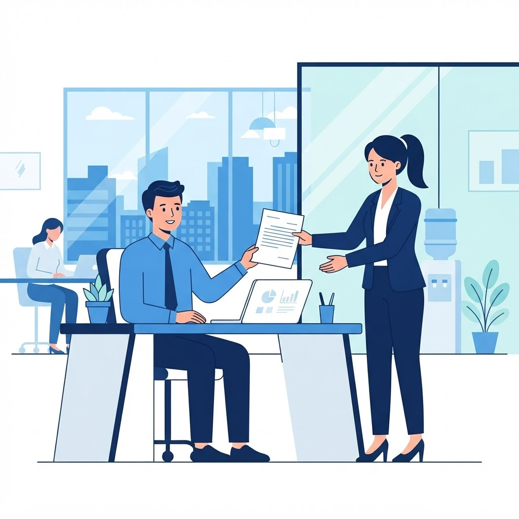 Resignation letter writing illustration
