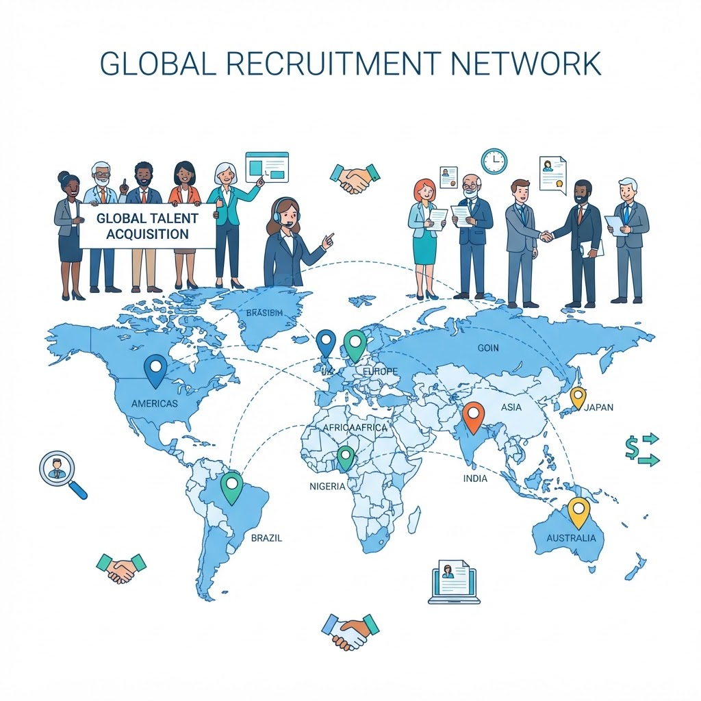 Global recruitment illustration